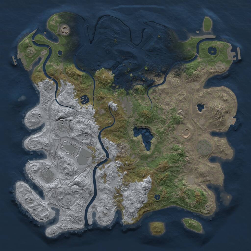 Rust Map: Procedural Map, Size: 4250, Seed: 476033737, 16 Monuments