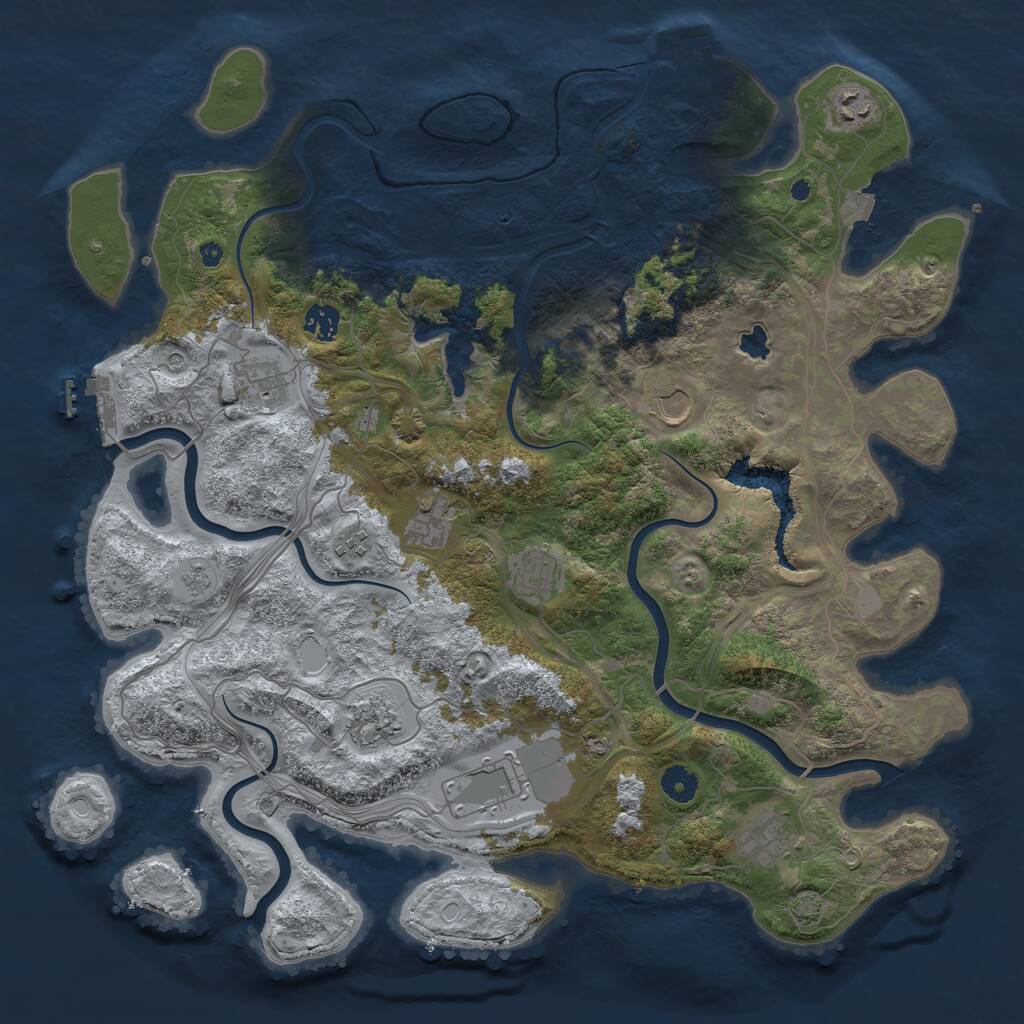 Rust Map: Procedural Map, Size: 4250, Seed: 1660373618, 16 Monuments