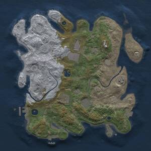 Thumbnail Rust Map: Procedural Map, Size: 3500, Seed: 584162, 12 Monuments