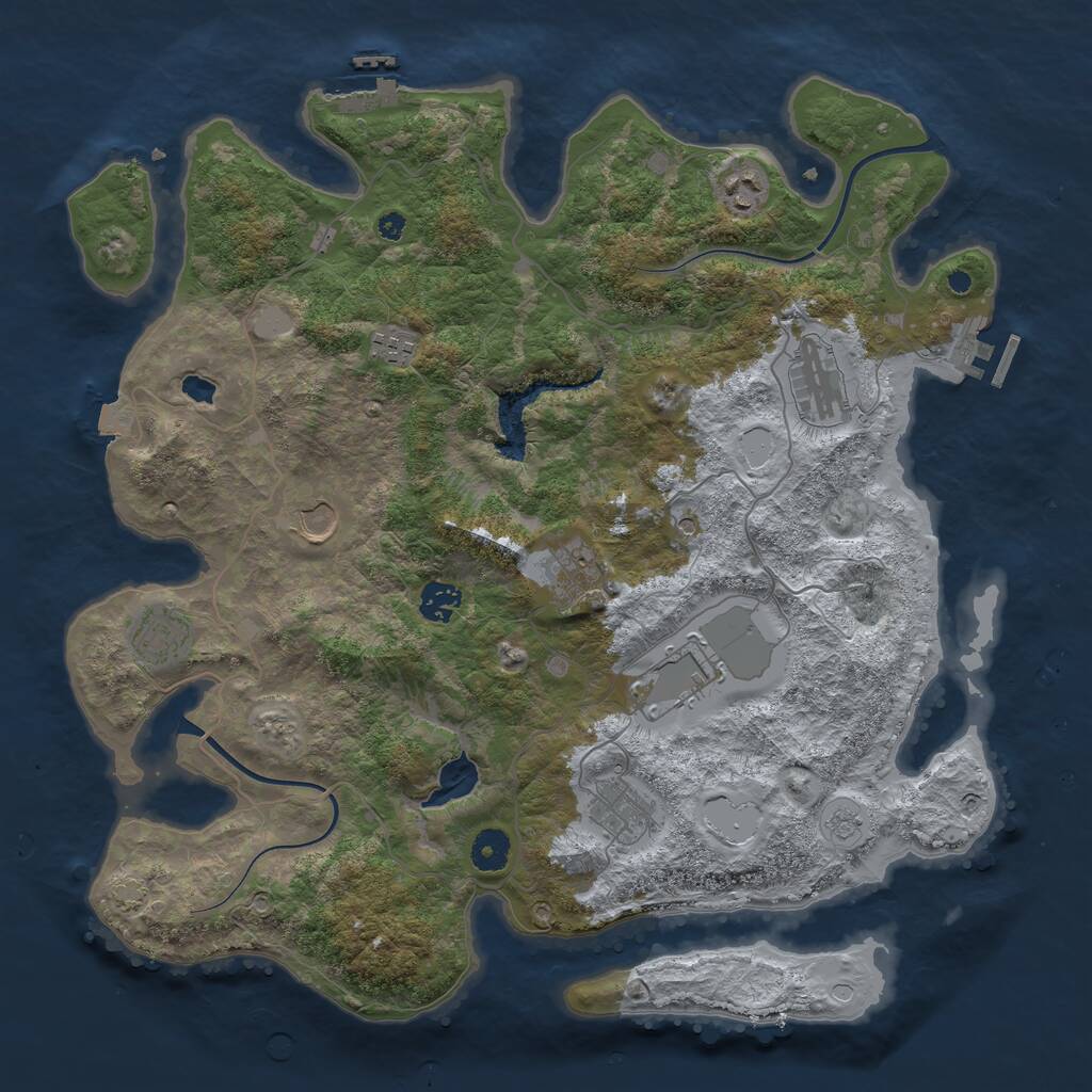 Rust Map: Procedural Map, Size: 4000, Seed: 1682914908, 15 Monuments