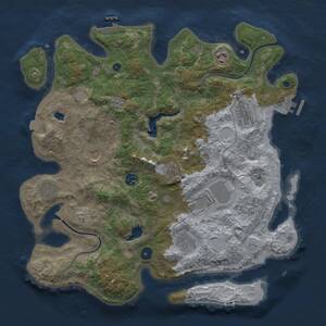 Thumbnail Rust Map: Procedural Map, Size: 4000, Seed: 1682914908, 15 Monuments