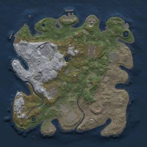 Thumbnail Rust Map: Procedural Map, Size: 3500, Seed: 2092039477, 14 Monuments