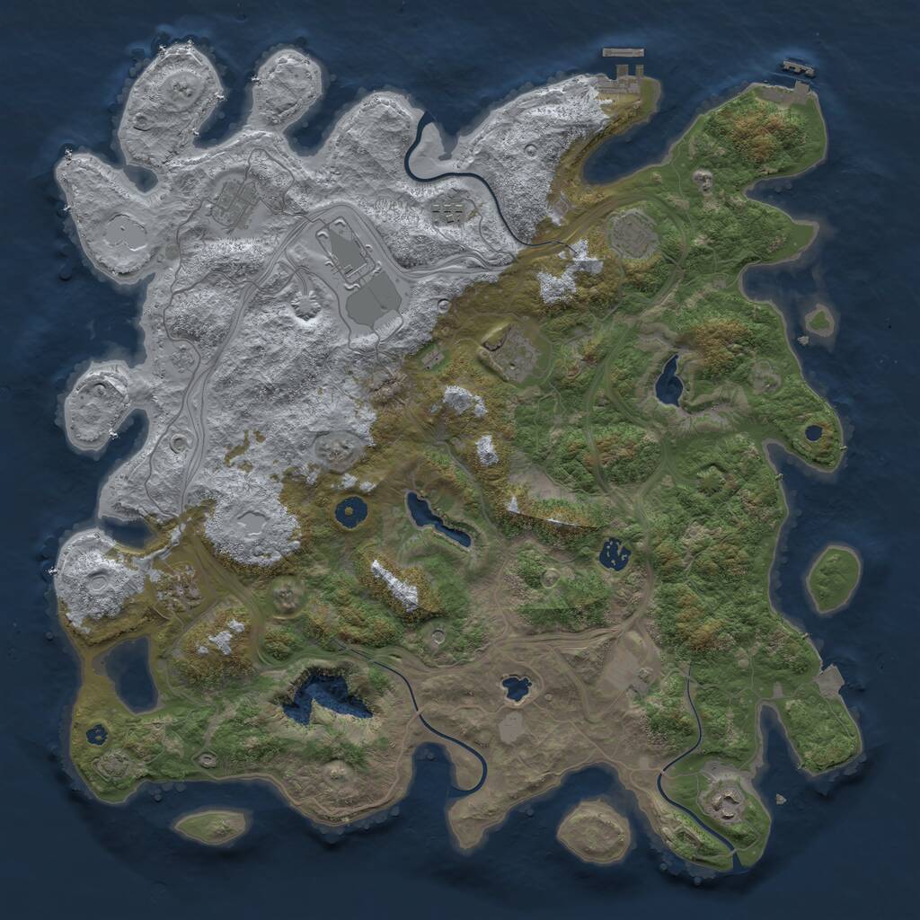 Rust Map: Procedural Map, Size: 4500, Seed: 1065483373, 15 Monuments