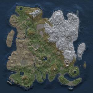 Thumbnail Rust Map: Procedural Map, Size: 3500, Seed: 430243884, 12 Monuments