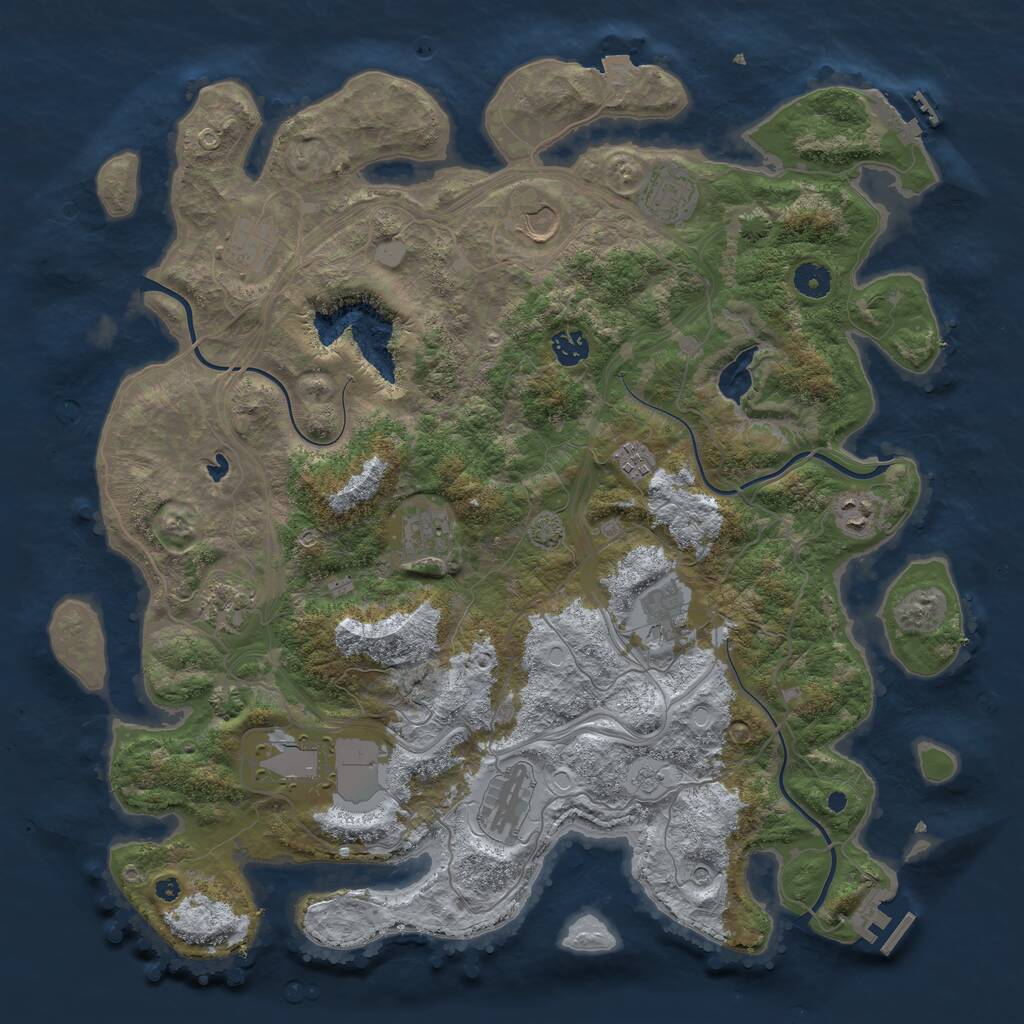 Rust Map: Procedural Map, Size: 4250, Seed: 2115323469, 17 Monuments