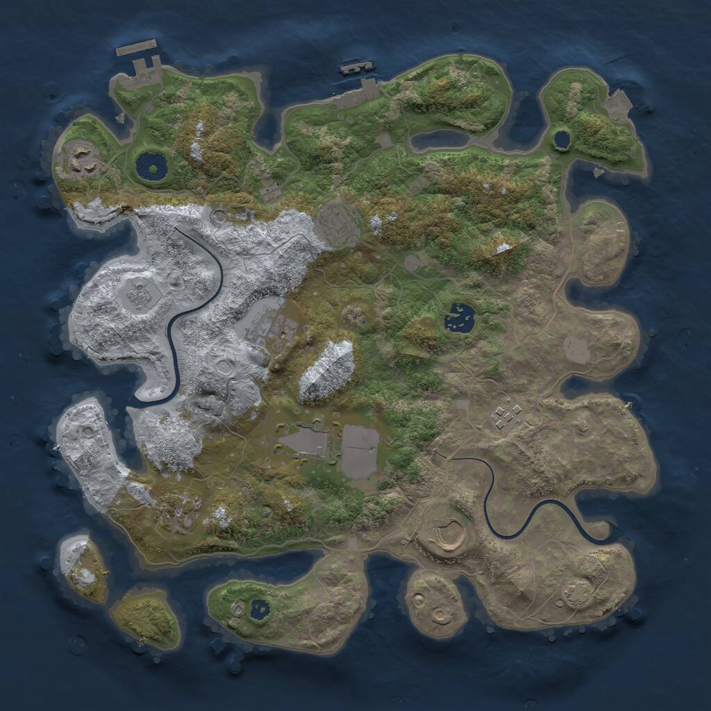 Rust Map: Procedural Map, Size: 3500, Seed: 273527398, 14 Monuments