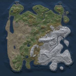 Thumbnail Rust Map: Procedural Map, Size: 3800, Seed: 75952129, 15 Monuments