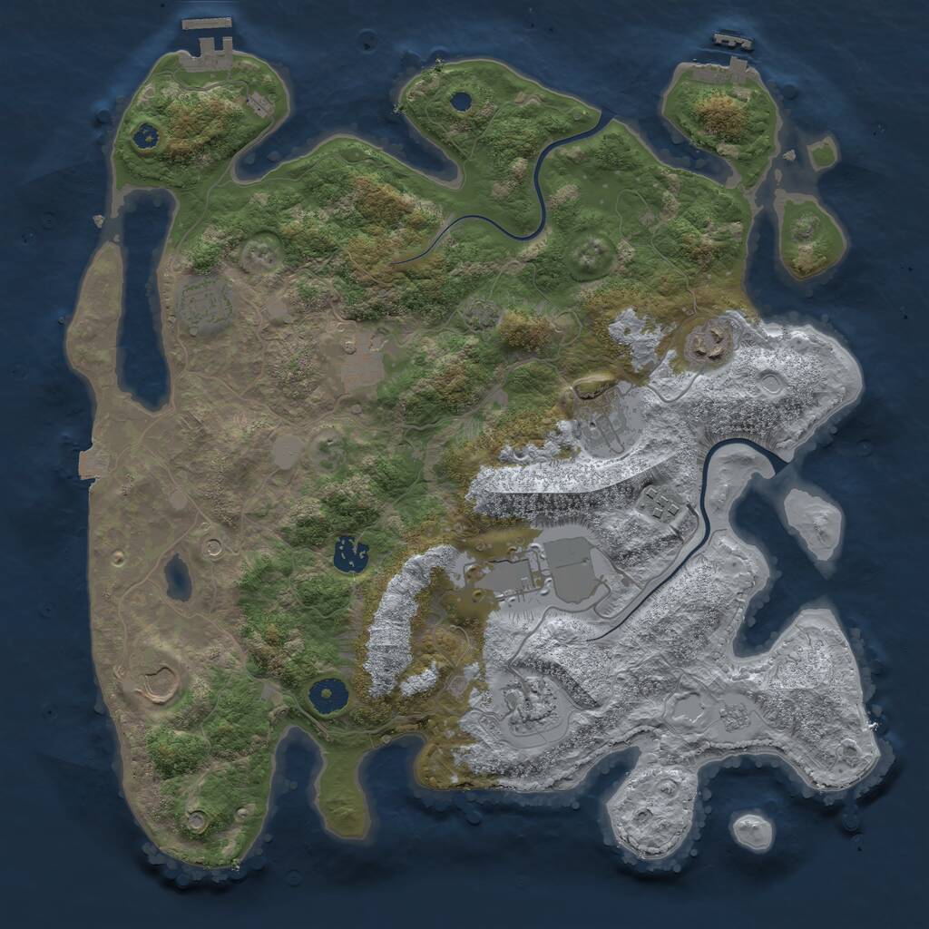 Rust Map: Procedural Map, Size: 3800, Seed: 75952129, 15 Monuments