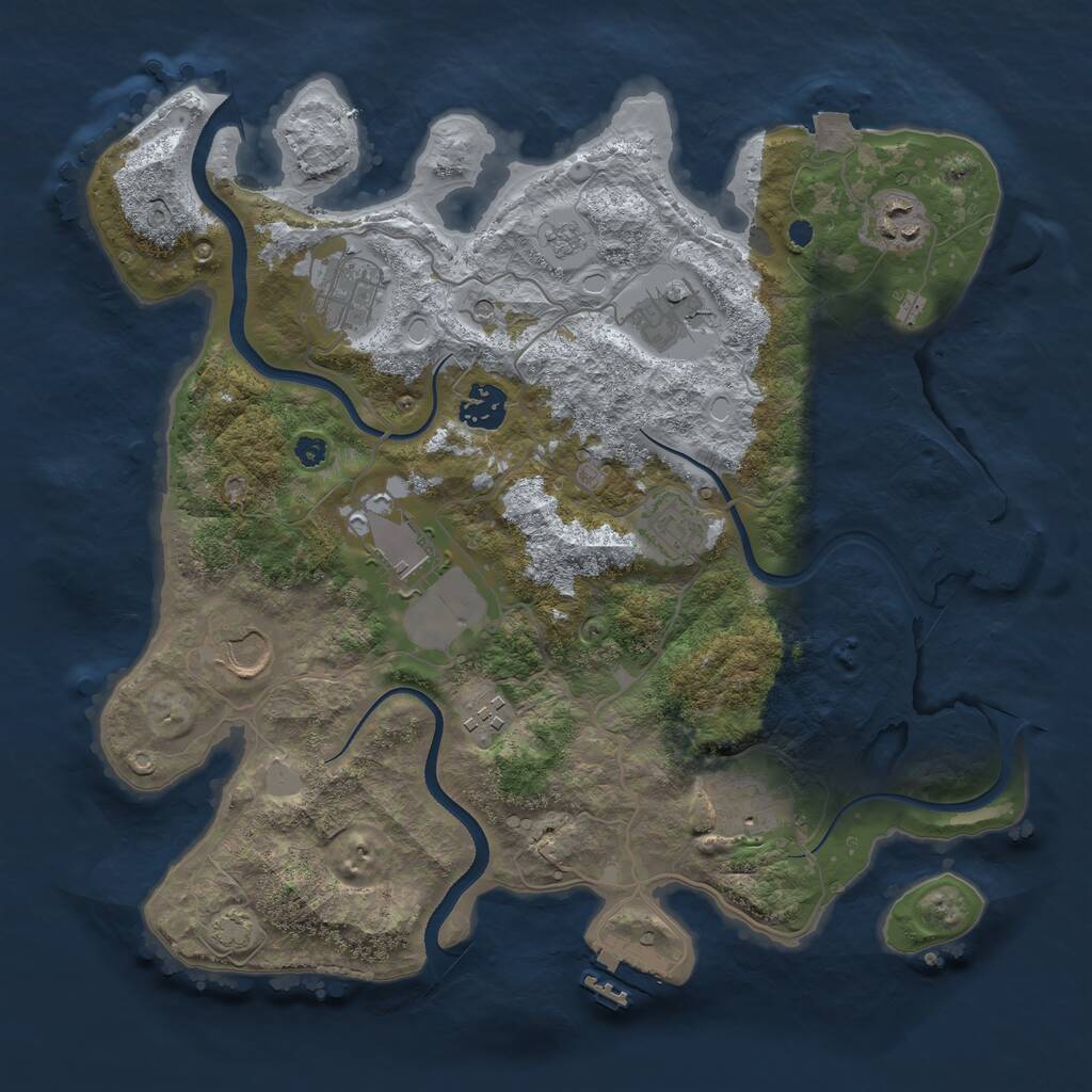Rust Map: Procedural Map, Size: 3500, Seed: 539049328, 15 Monuments