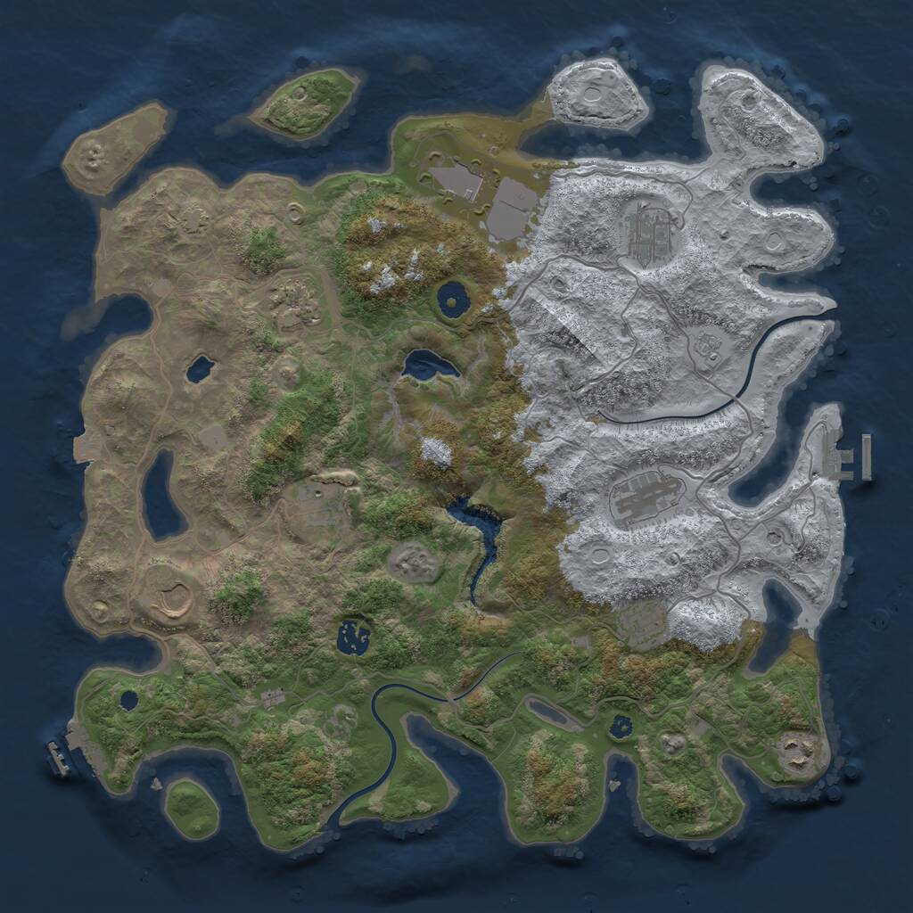 Rust Map: Procedural Map, Size: 4000, Seed: 1434089729, 15 Monuments