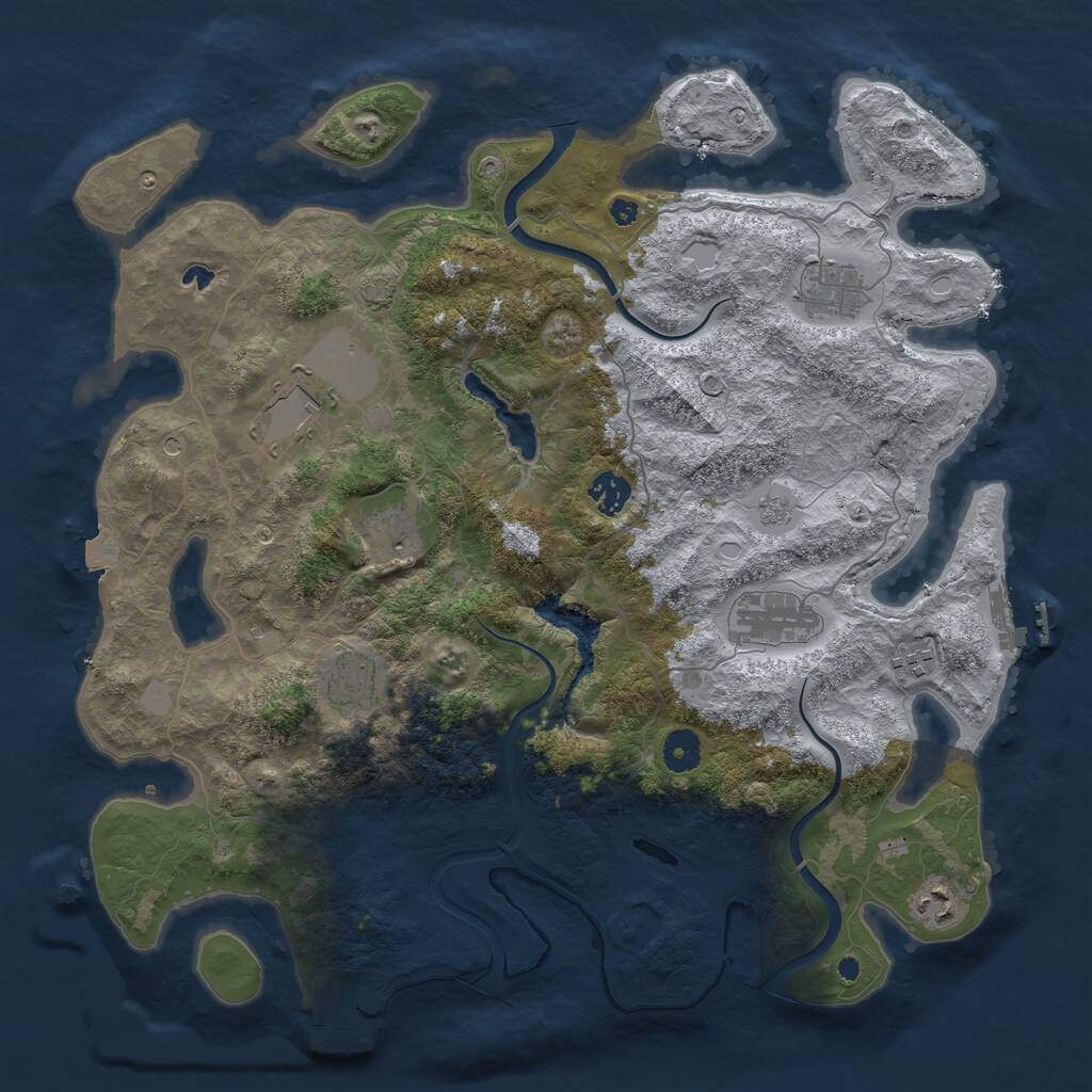 Rust Map: Procedural Map, Size: 4000, Seed: 1434089729, 14 Monuments