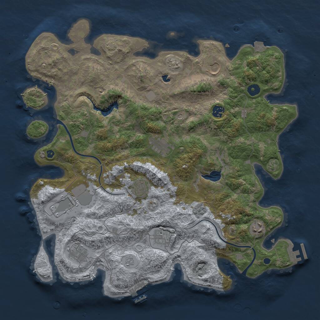 Rust Map: Procedural Map, Size: 4000, Seed: 1161737467, 15 Monuments