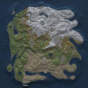 Thumbnail Rust Map: Procedural Map, Size: 3500, Seed: 253068035, 13 Monuments