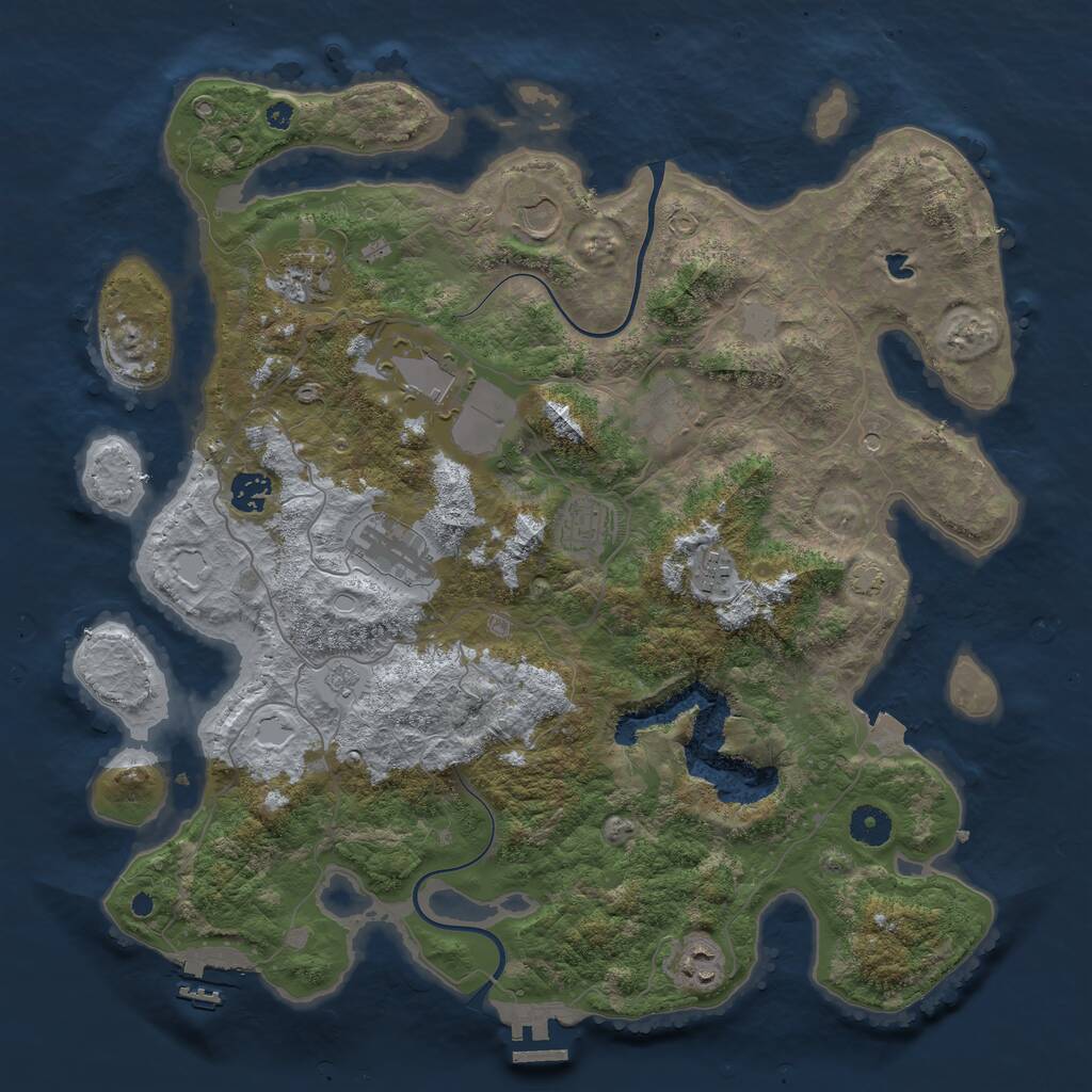 Rust Map: Procedural Map, Size: 4000, Seed: 1361586594, 15 Monuments