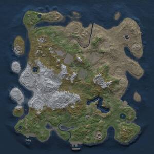 Thumbnail Rust Map: Procedural Map, Size: 4000, Seed: 1361586594, 15 Monuments