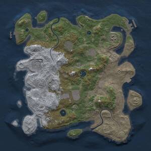 Thumbnail Rust Map: Procedural Map, Size: 3700, Seed: 998127, 14 Monuments