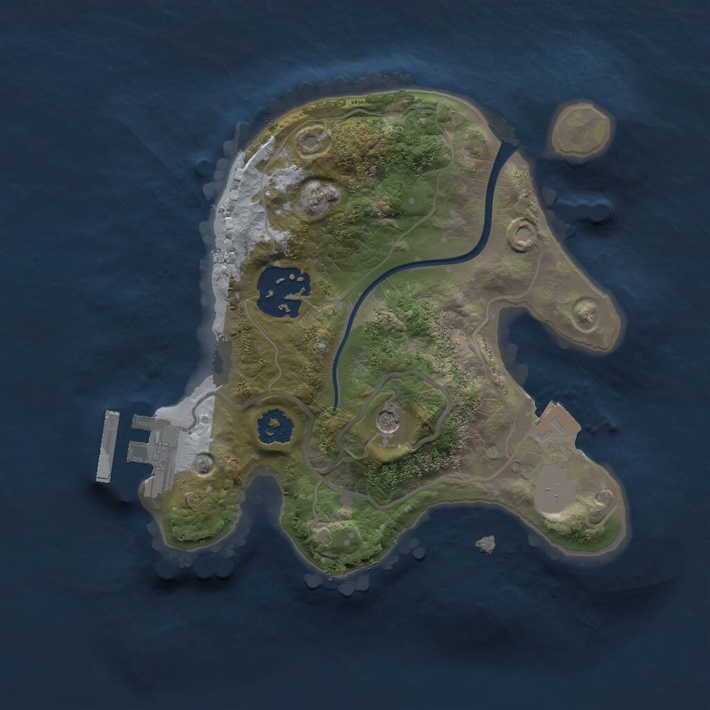 Rust Map: Procedural Map, Size: 2000, Seed: 2125476791, 4 Monuments