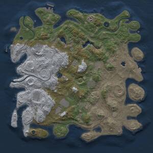 Thumbnail Rust Map: Procedural Map, Size: 4300, Seed: 547342, 16 Monuments