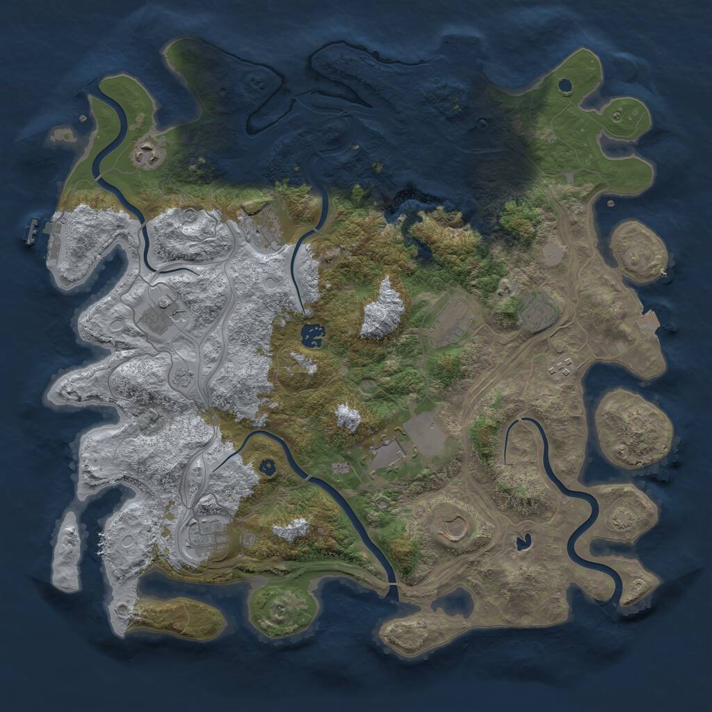 Rust Map: Procedural Map, Size: 4300, Seed: 547342, 16 Monuments