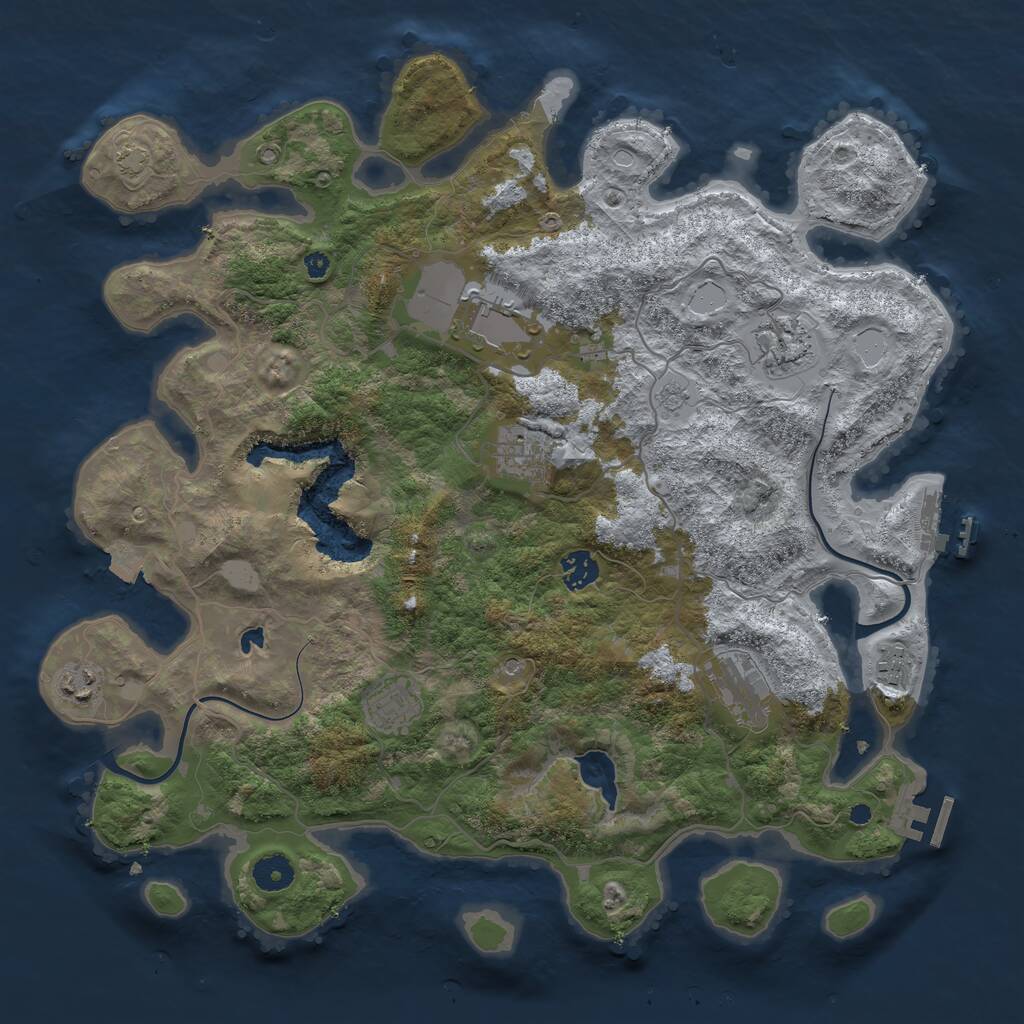 Rust Map: Procedural Map, Size: 4000, Seed: 689021499, 14 Monuments