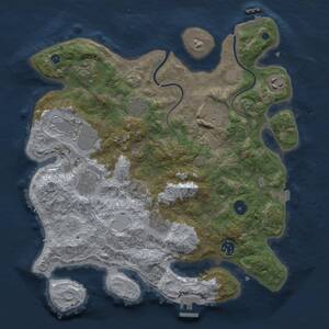 Thumbnail Rust Map: Procedural Map, Size: 3600, Seed: 990318, 15 Monuments