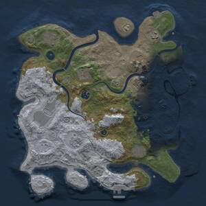 Thumbnail Rust Map: Procedural Map, Size: 3600, Seed: 990318, 16 Monuments