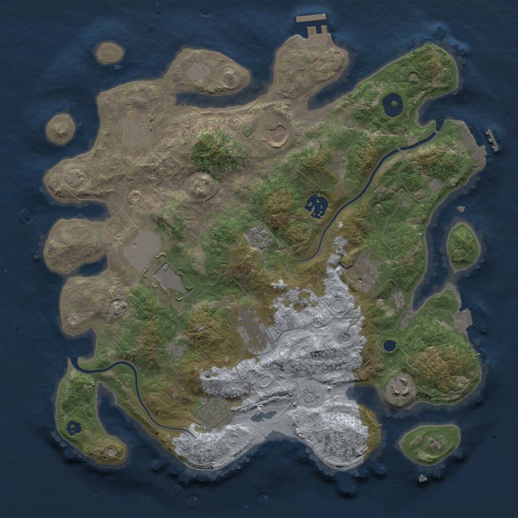 Rust Map: Procedural Map, Size: 3500, Seed: 1336974697, 15 Monuments