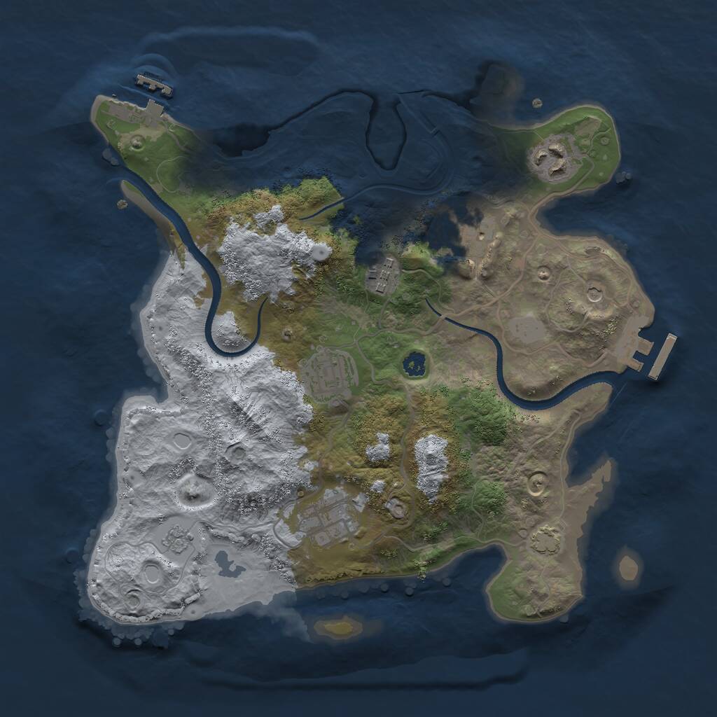 Rust Map: Procedural Map, Size: 3000, Seed: 87225, 11 Monuments