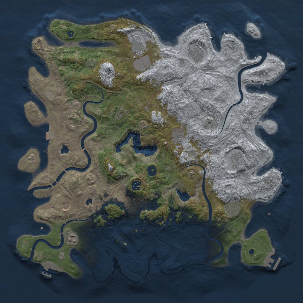 Rust Map: Procedural Map, Size: 4500, Seed: 35625637, 16 Monuments