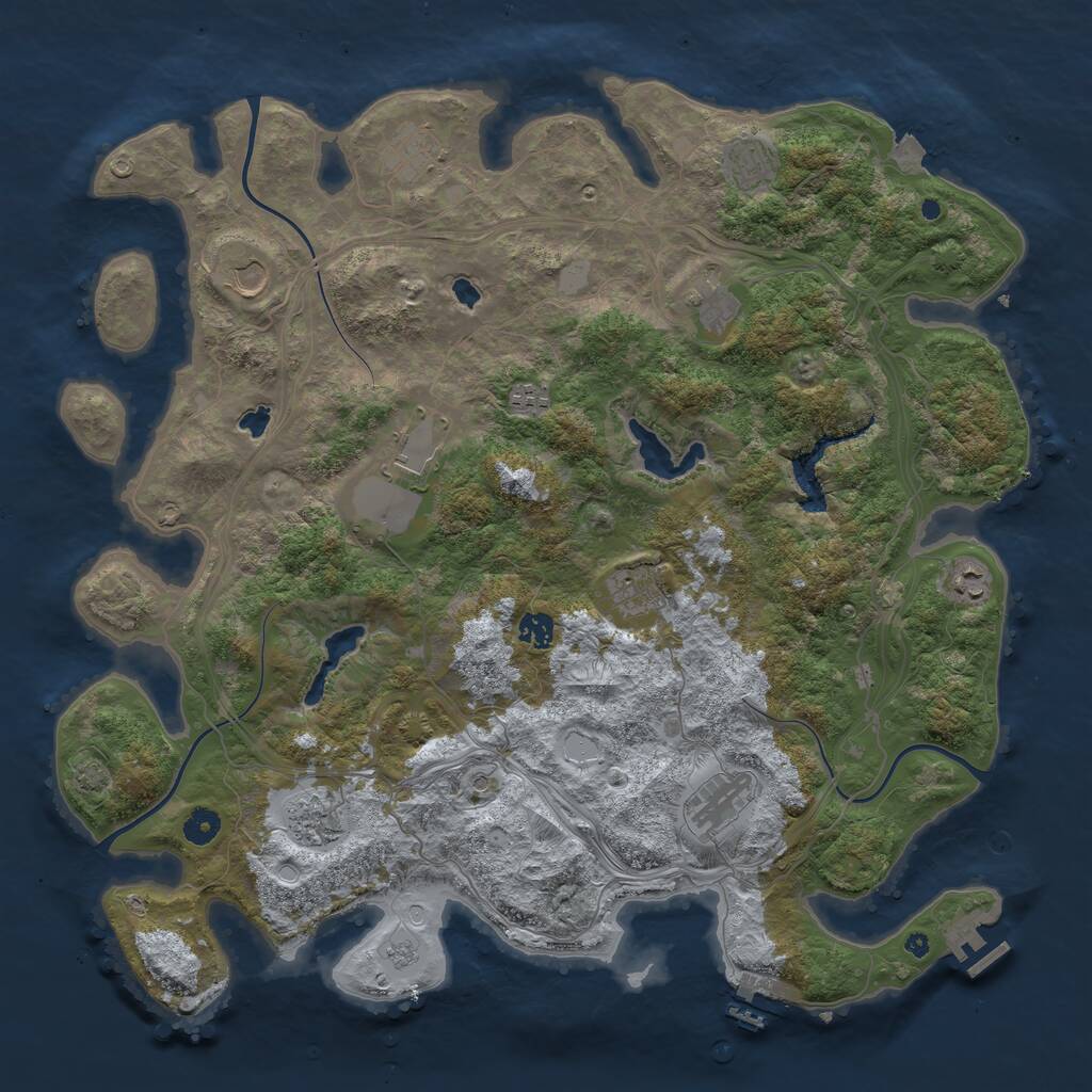 Rust Map: Procedural Map, Size: 4500, Seed: 231126707, 17 Monuments