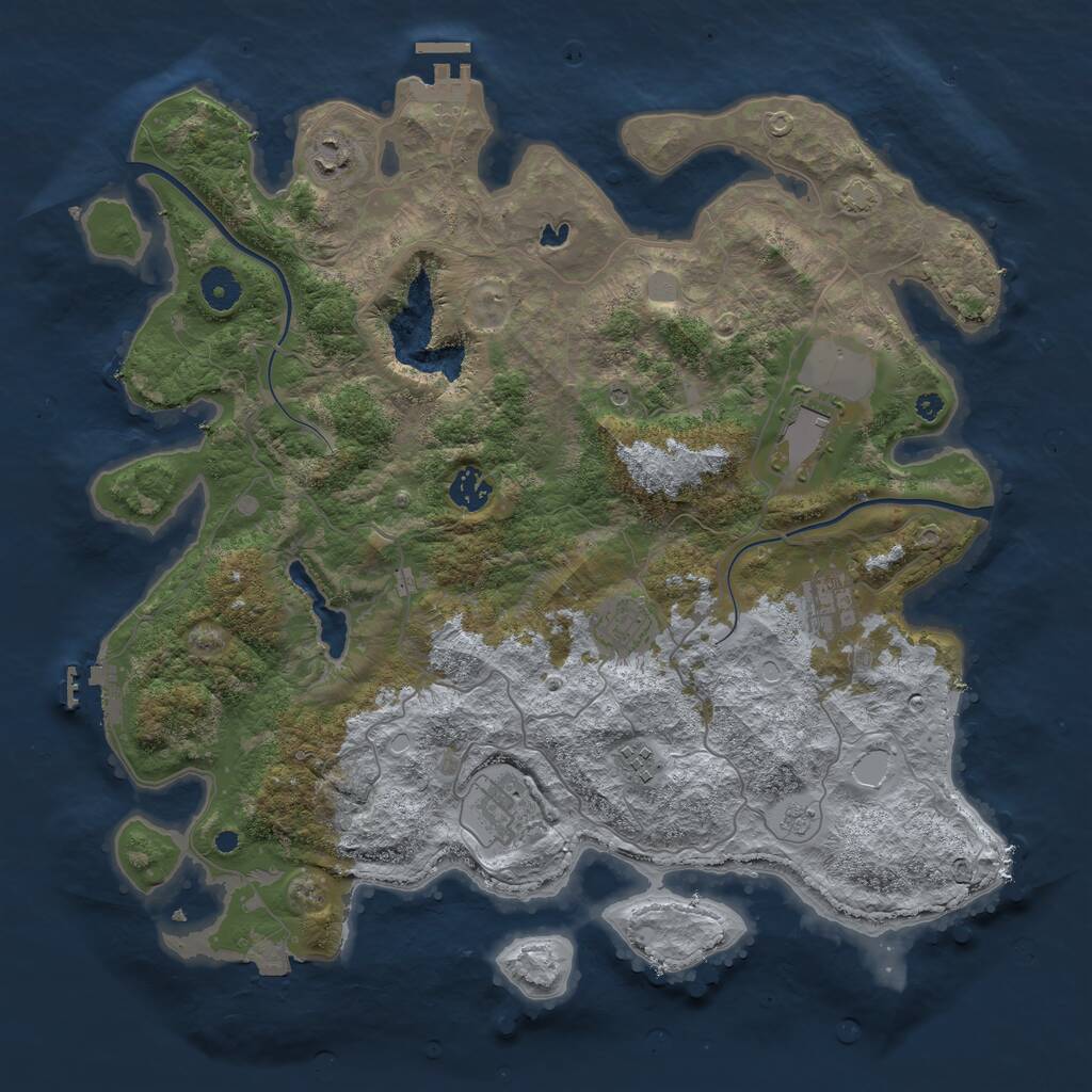 Rust Map: Procedural Map, Size: 4000, Seed: 1284751044, 13 Monuments