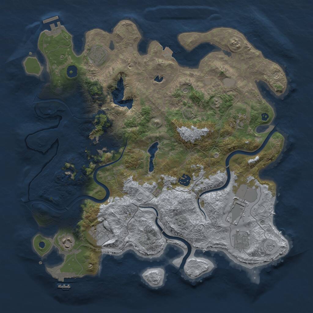 Rust Map: Procedural Map, Size: 4000, Seed: 1284751044, 15 Monuments