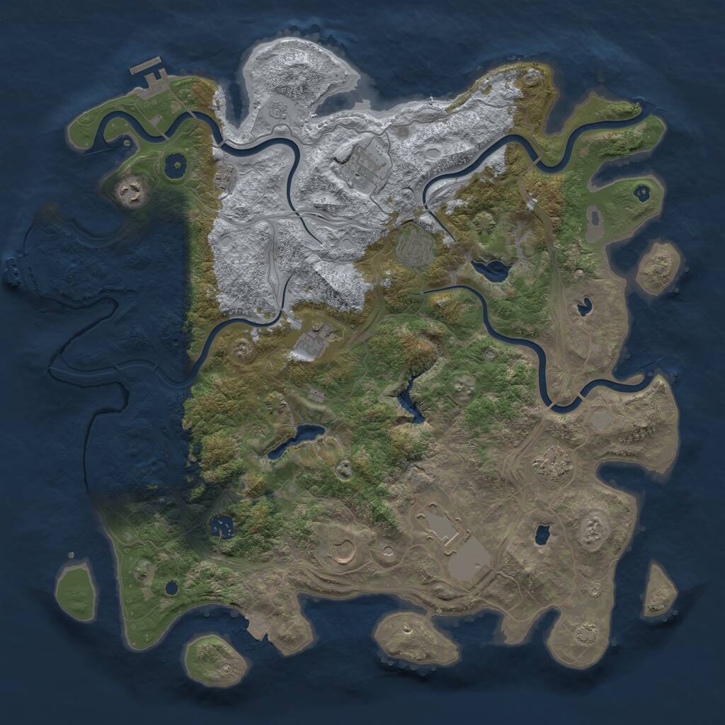 Rust Map: Procedural Map, Size: 4500, Seed: 659253546, 15 Monuments