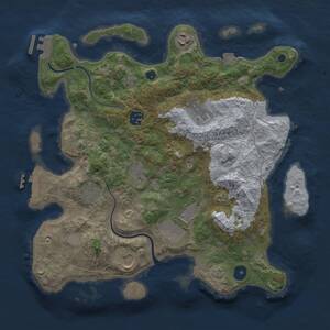 Thumbnail Rust Map: Procedural Map, Size: 3500, Seed: 1183198740, 13 Monuments