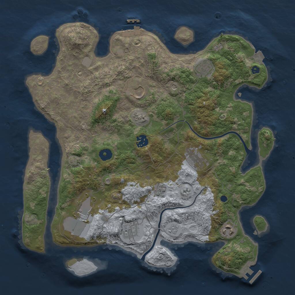 Rust Map: Procedural Map, Size: 3600, Seed: 112824, 14 Monuments