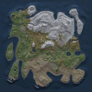 Thumbnail Rust Map: Procedural Map, Size: 3500, Seed: 1129103725, 13 Monuments