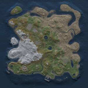 Thumbnail Rust Map: Procedural Map, Size: 3500, Seed: 159065756, 13 Monuments