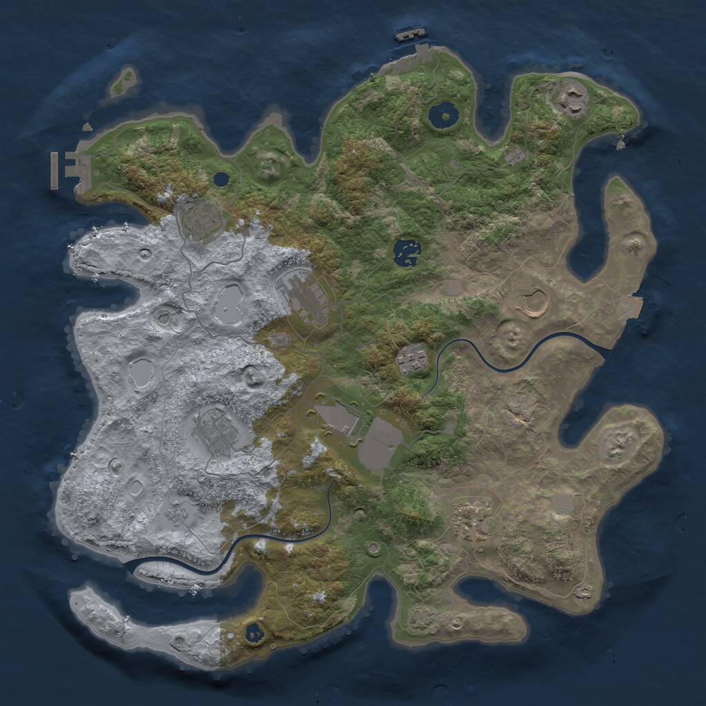 Rust Map: Procedural Map, Size: 3750, Seed: 301124284, 15 Monuments
