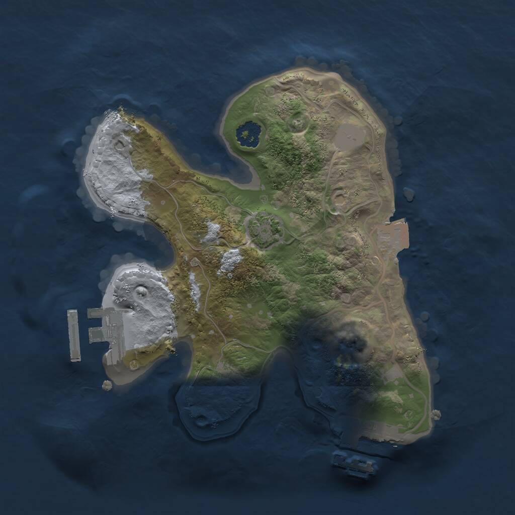 Rust Map: Procedural Map, Size: 2001, Seed: 45879, 4 Monuments