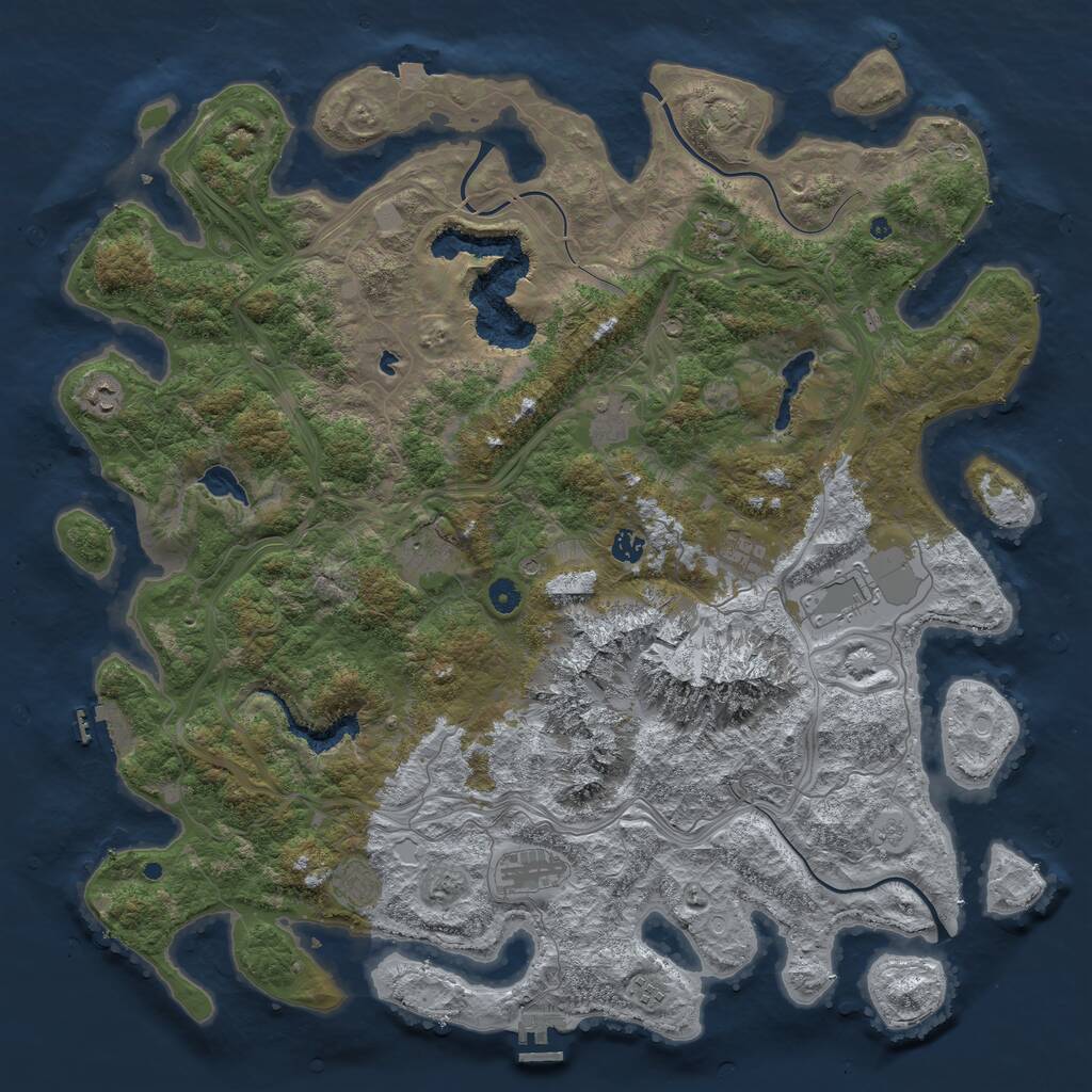 Rust Map: Procedural Map, Size: 5000, Seed: 1869042912, 16 Monuments