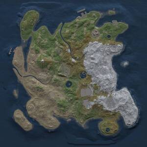 Thumbnail Rust Map: Procedural Map, Size: 3500, Seed: 1594872114, 12 Monuments