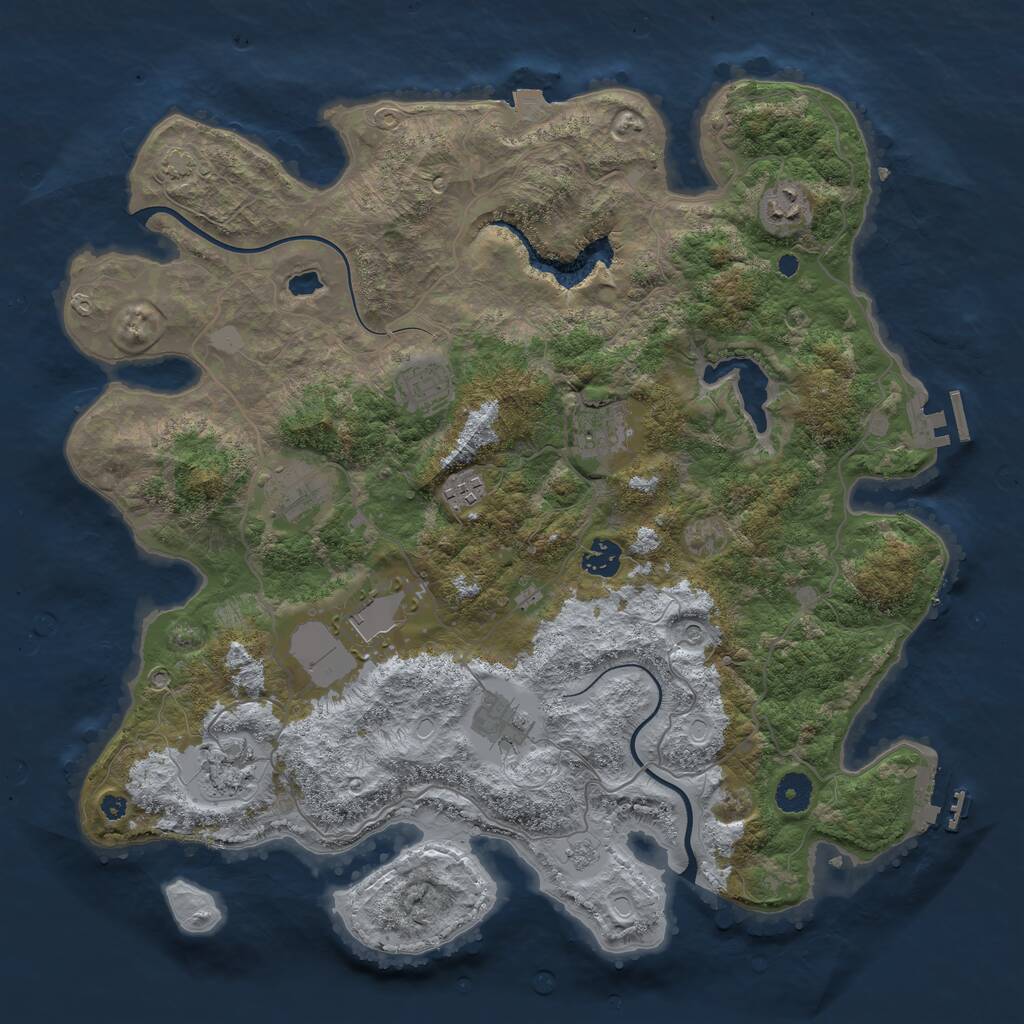 Rust Map: Procedural Map, Size: 4000, Seed: 34002, 15 Monuments