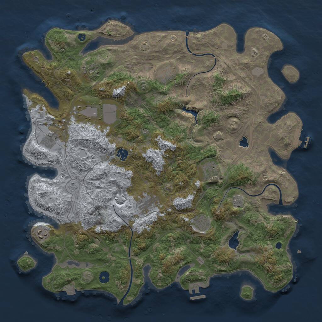 Rust Map: Procedural Map, Size: 4250, Seed: 776011353, 16 Monuments