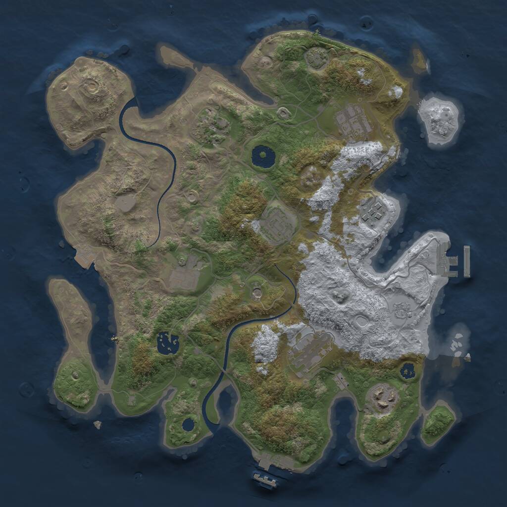 Rust Map: Procedural Map, Size: 3250, Seed: 1571227527, 14 Monuments