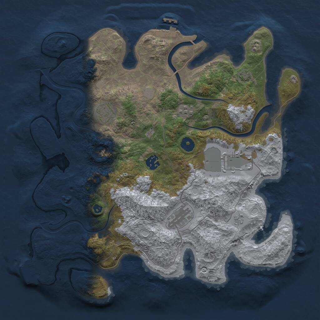 Rust Map: Procedural Map, Size: 3500, Seed: 932281116, 11 Monuments
