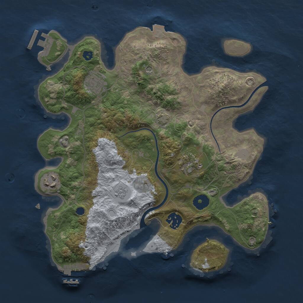 Rust Map: Procedural Map, Size: 3000, Seed: 19819, 10 Monuments