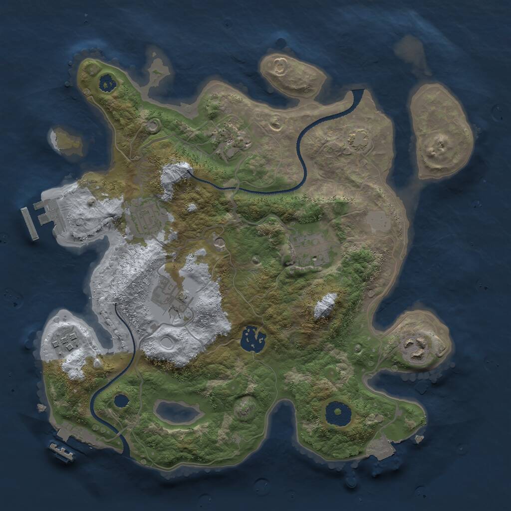 Rust Map: Procedural Map, Size: 3000, Seed: 1819349529, 12 Monuments