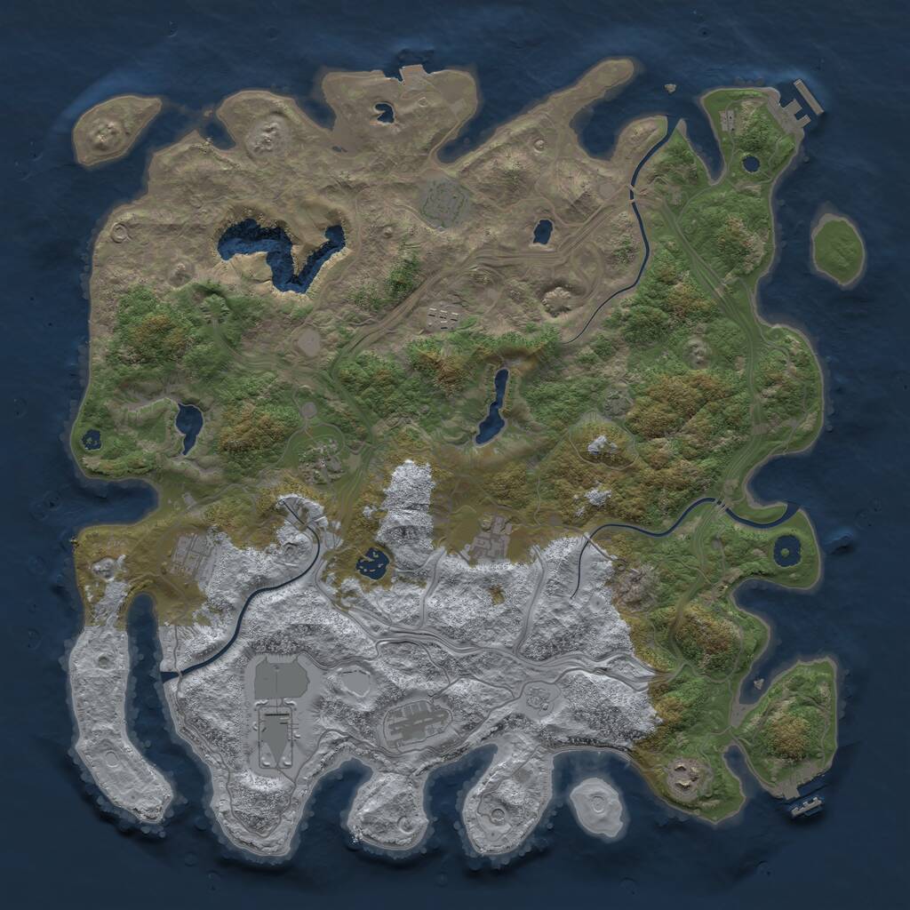 Rust Map: Procedural Map, Size: 4500, Seed: 1888960951, 15 Monuments