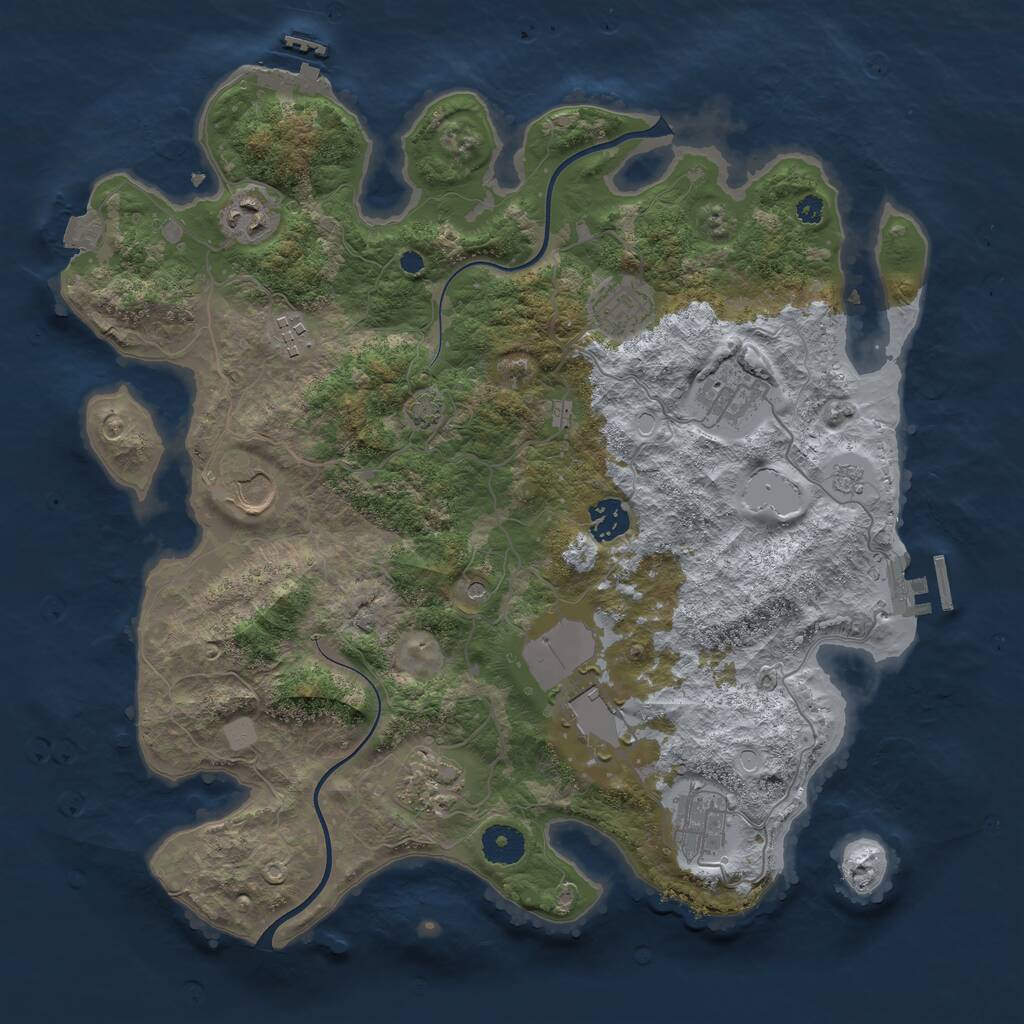 Rust Map: Procedural Map, Size: 3700, Seed: 892101862, 15 Monuments