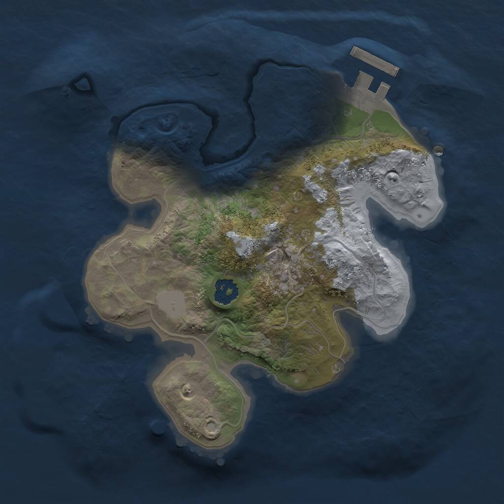 Rust Map: Procedural Map, Size: 2000, Seed: 2033396359, 2 Monuments